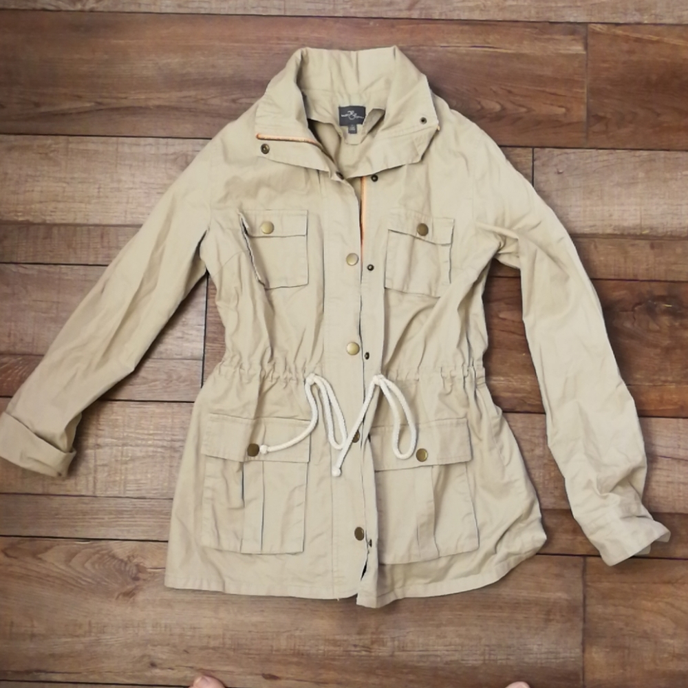 Market & spruce Chaplin hooded tan cargo jacket